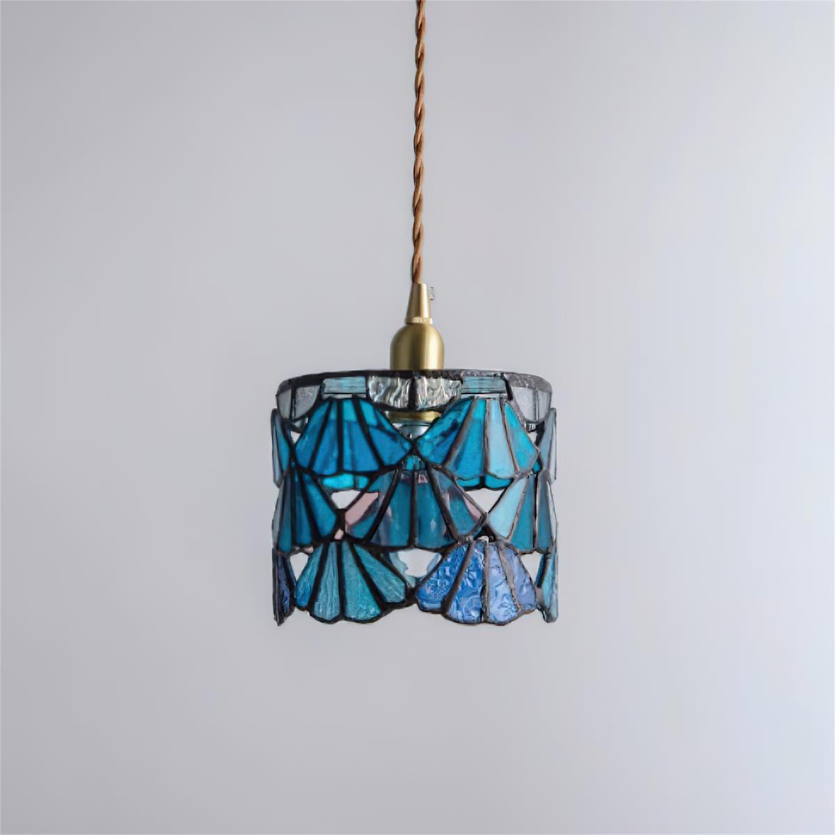 TizaGlass | Elegant Artistic Brass Tiffany Pendant Light Fixture 7