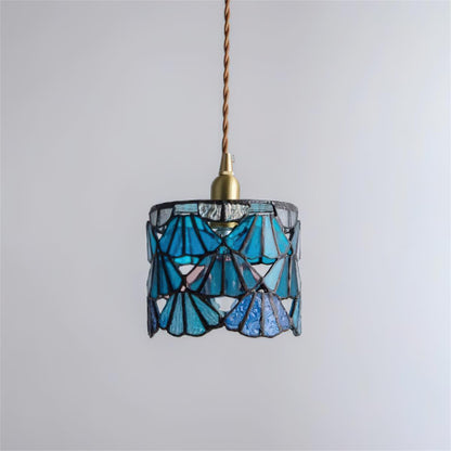 TizaGlass | Elegant Artistic Brass Tiffany Pendant Light Fixture 7
