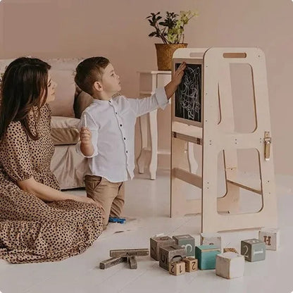 Kids Wooden Activity Center 4-in-1 Play Table Chair - Lusomart