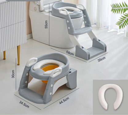 Toddler Potty Training Toilet Seat Adjustable Safe Plastic with Steps 10