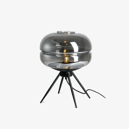 Sleek Black Glass Desk Lamp With Chic Metal Base