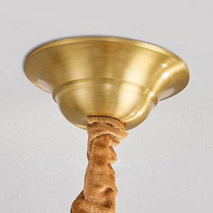 Luxury Gold Walnut Crystal Ceiling Lamp