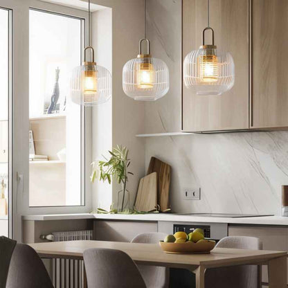 Textured Metal Glass Drop Light