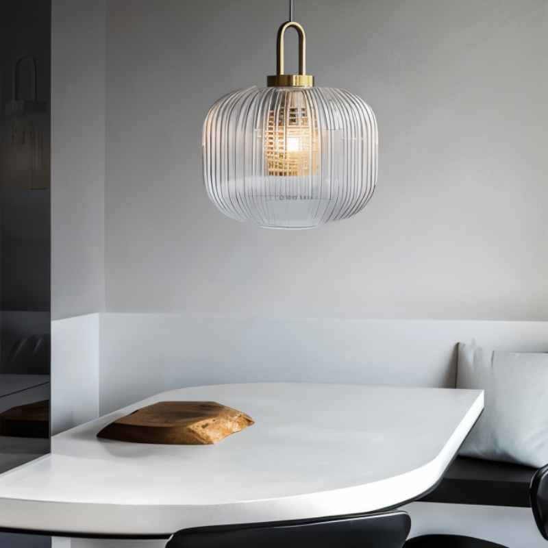 Textured Metal Glass Drop Light