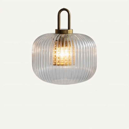 Textured Metal Glass Drop Light