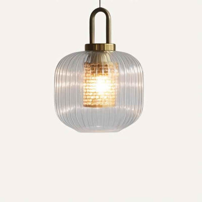 Textured Metal Glass Drop Light