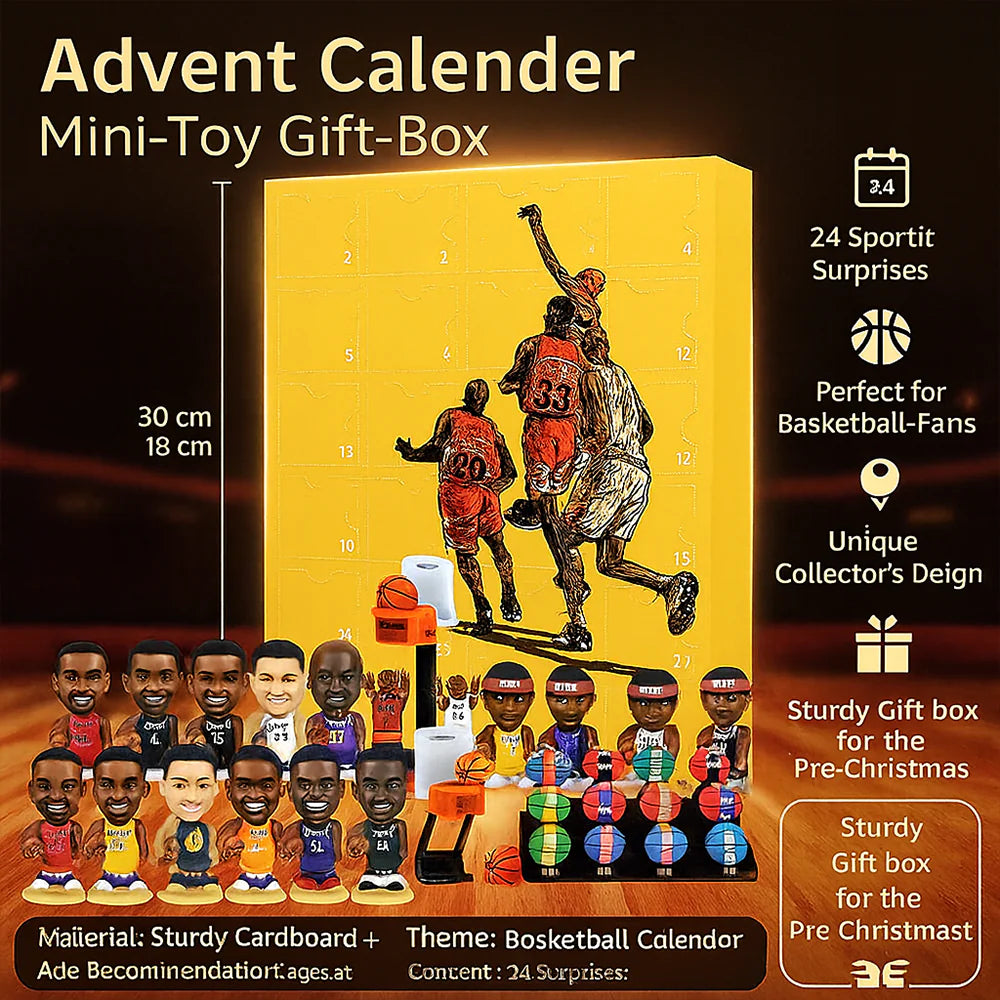 Fun Daily Basketball Figure Countdown Calendar Set