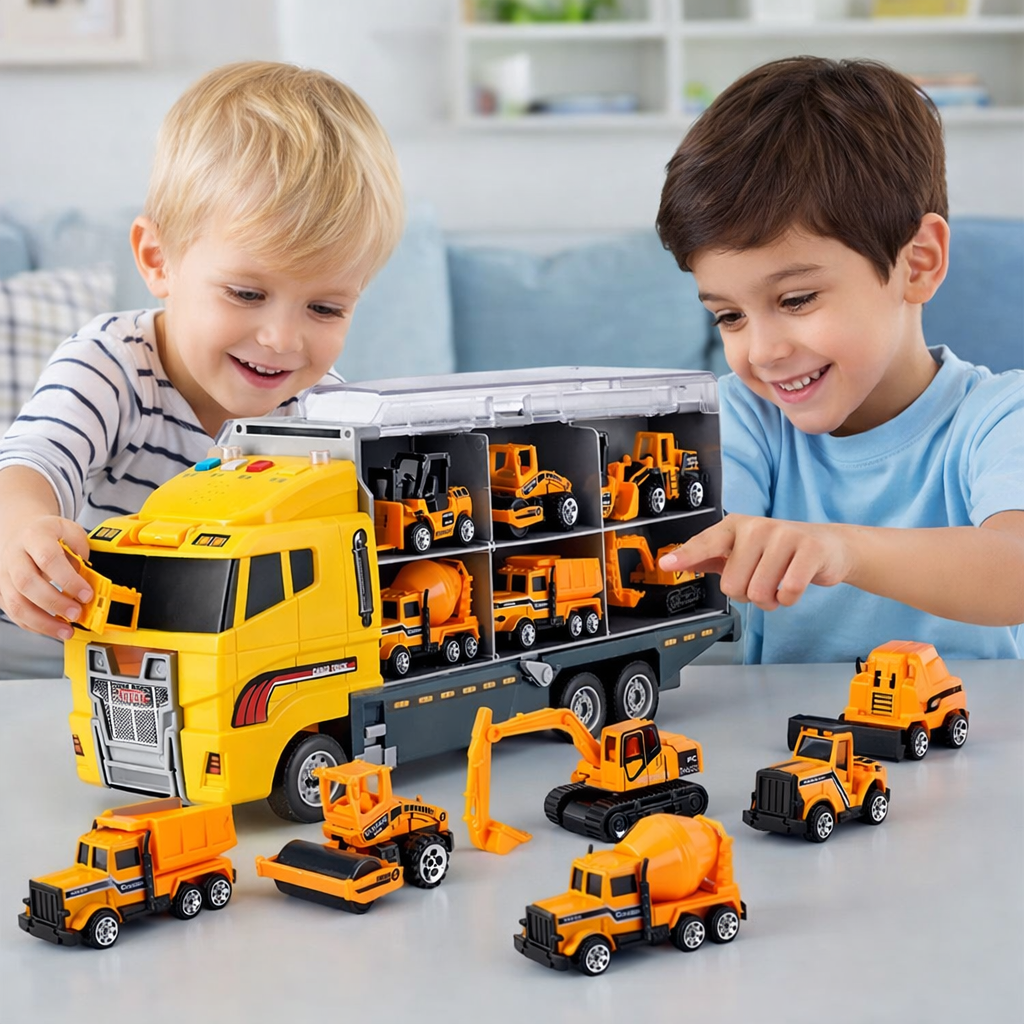 Metal Mini Truck Building Playset Toy Vehicle Carrier Kit