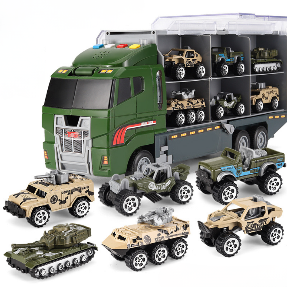 Metal Mini Truck Building Playset Toy Vehicle Carrier Kit