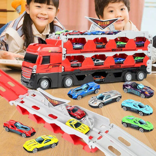 Large Toy Car Hauler Trailer for Kids - Lusomart