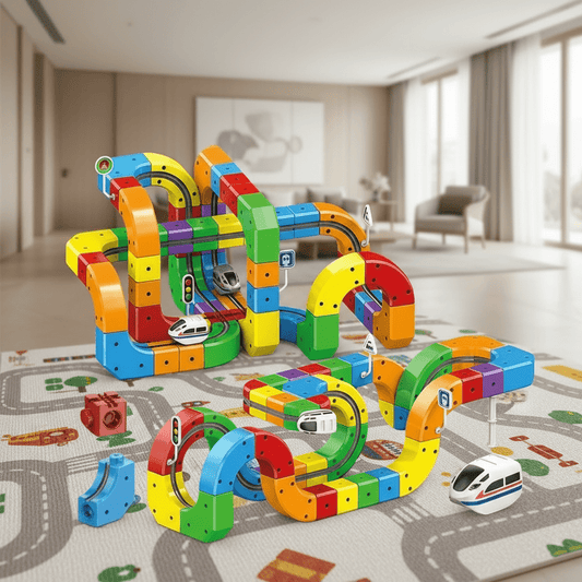 Fun 3D Train Track Building Set for Children - Lusomart