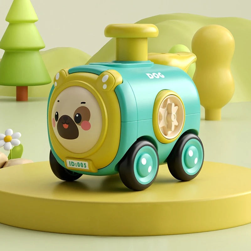 TrackMates – Animal-themed toy train with face-changing function and whistle extension 3