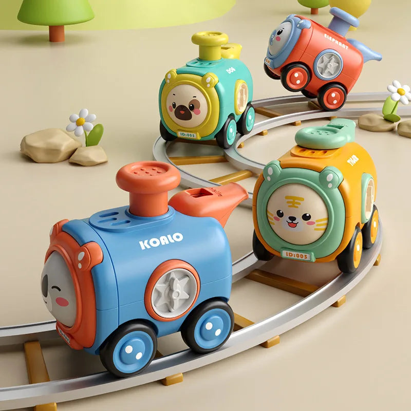 TrackMates – Animal-themed toy train with face-changing function and whistle extension 5