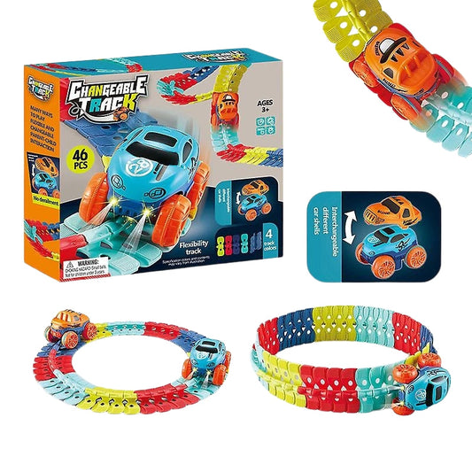 Flexible Racing Track Set with 360 Loop Action - Lusomart