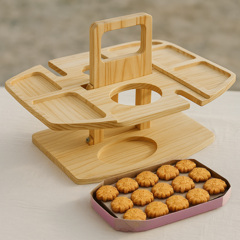 Outdoor Folding Wooden Picnic Table With Cup Holders