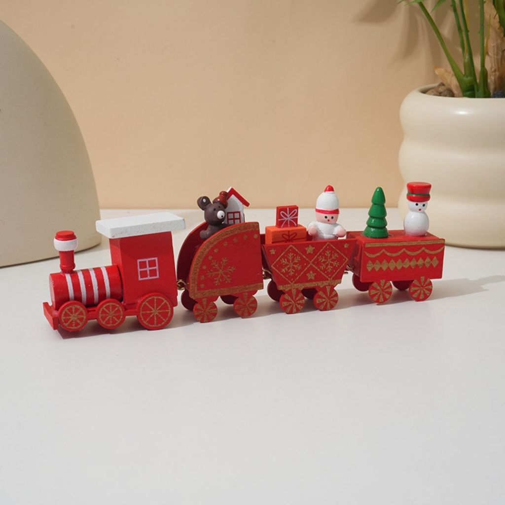 Classic Wooden Holiday Train Set - Lusomart