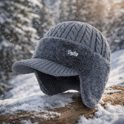 Warm Fleece Lined Beanie Hat with Earflaps