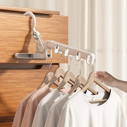 Portable Folding Clothes Rack with 5 Bars - Lusomart