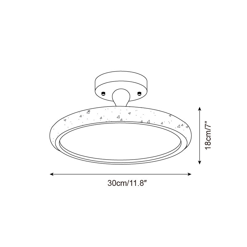 TravertineGlow | Elegant LED Flush Mount Ceiling Light with Walnut Accent 3