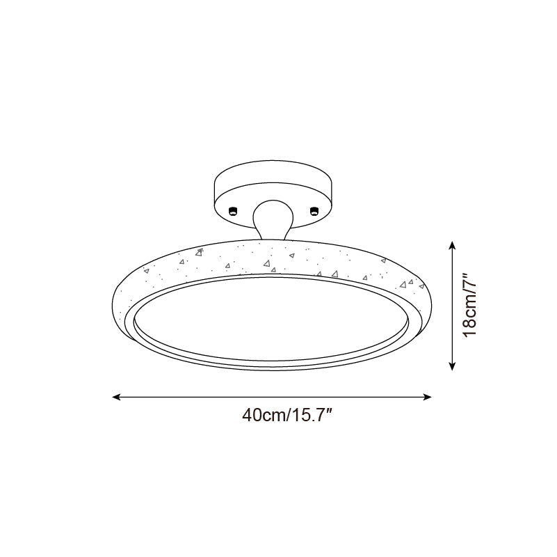 TravertineGlow | Elegant LED Flush Mount Ceiling Light with Walnut Accent 4