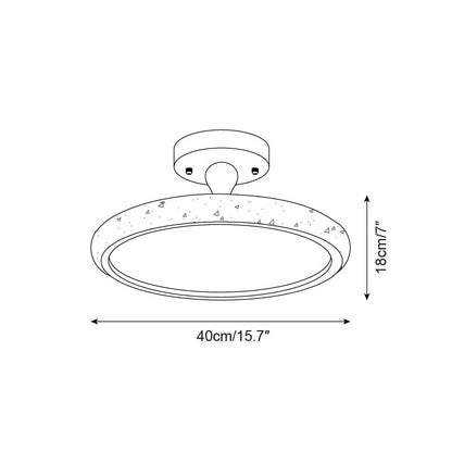 TravertineGlow | Elegant LED Flush Mount Ceiling Light with Walnut Accent 4