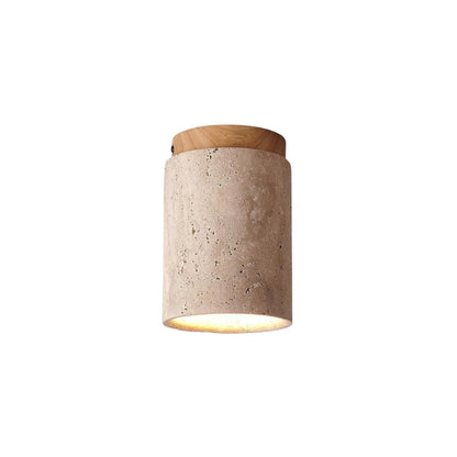 TravertineGlow | Elegant Minimalist Cylindrical Ceiling Lamp 1