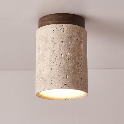 TravertineGlow | Elegant Minimalist Cylindrical Ceiling Lamp 6