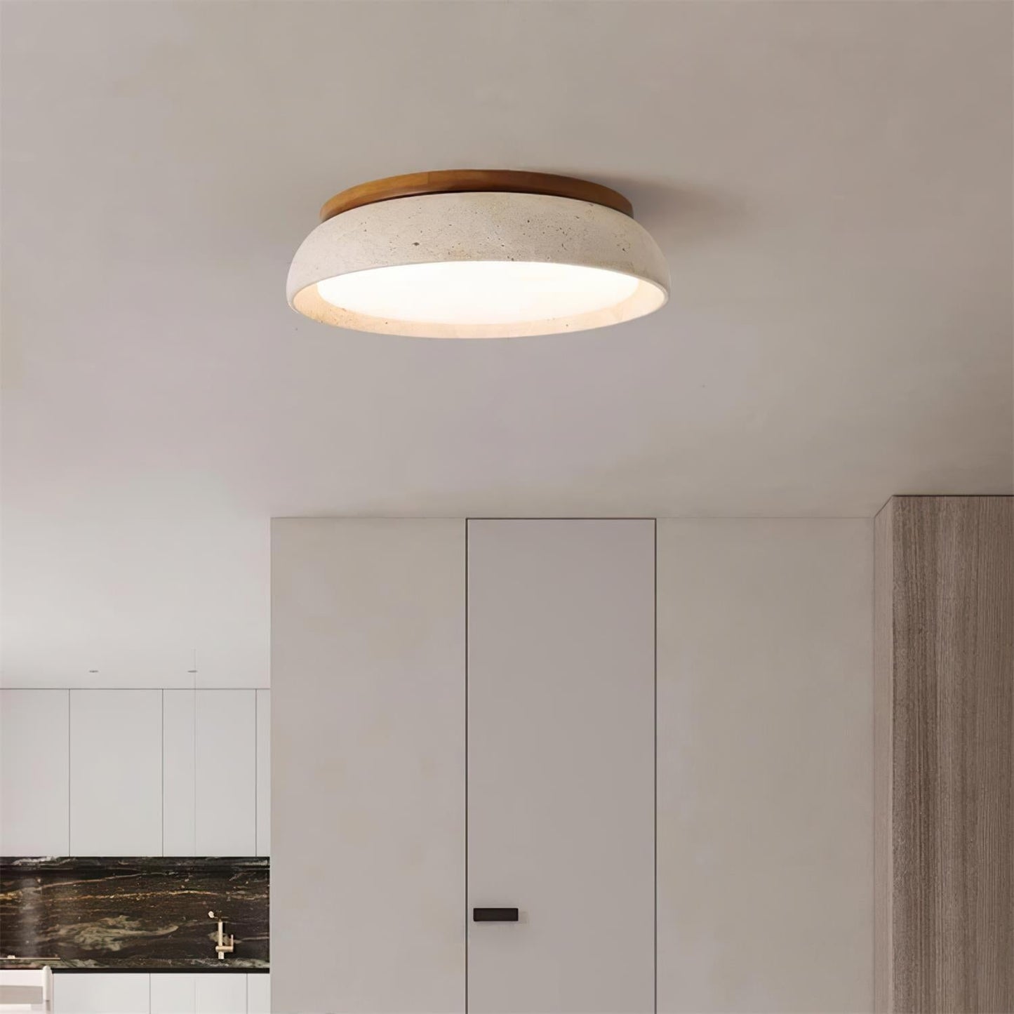 TravertineGlow | Elegant Minimalist LED Flush Mount Ceiling Light Fixture 3