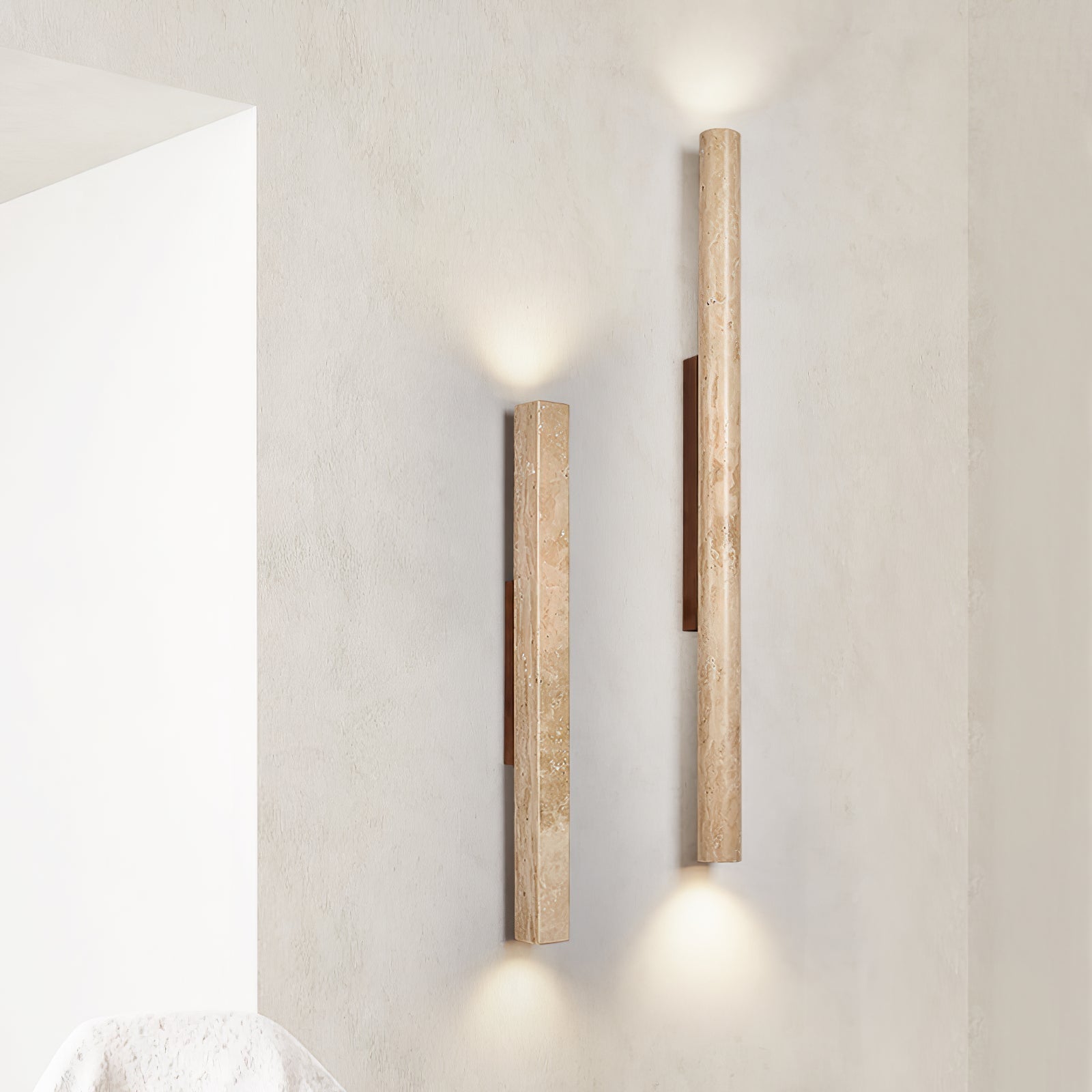 TravertineGlow | Elegant Minimalist Natural Stone Wall Sconce Light 5