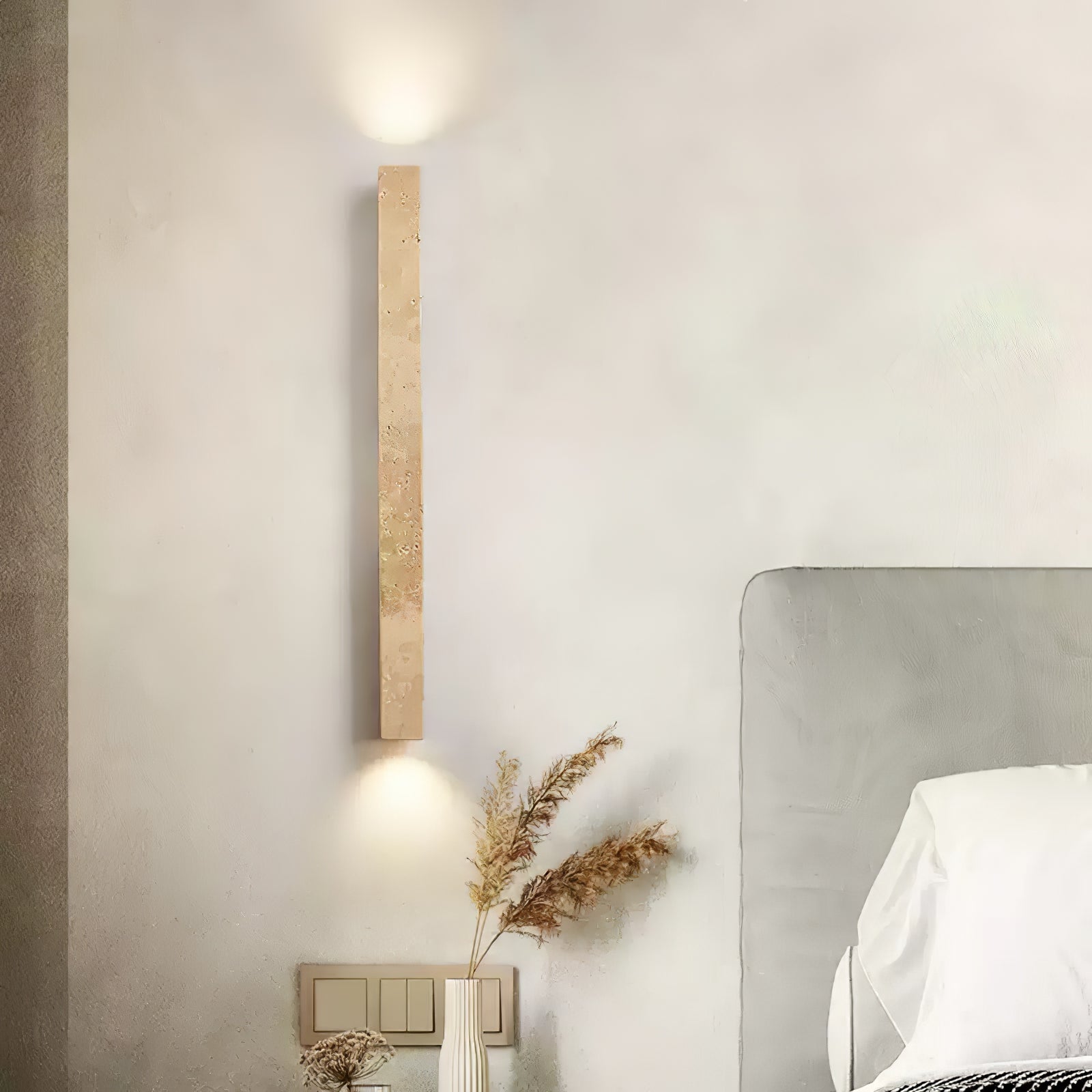 TravertineGlow | Elegant Minimalist Natural Stone Wall Sconce Light 8