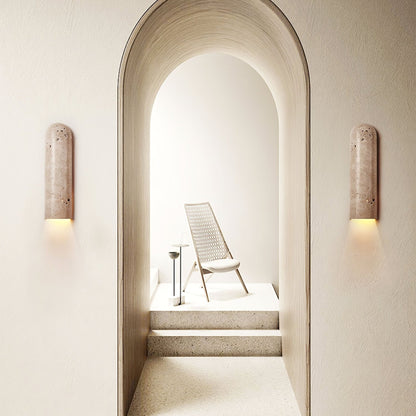 TravertineGlow | Elegant Minimalist Wall Sconce for Serene Bathroom Lighting 4
