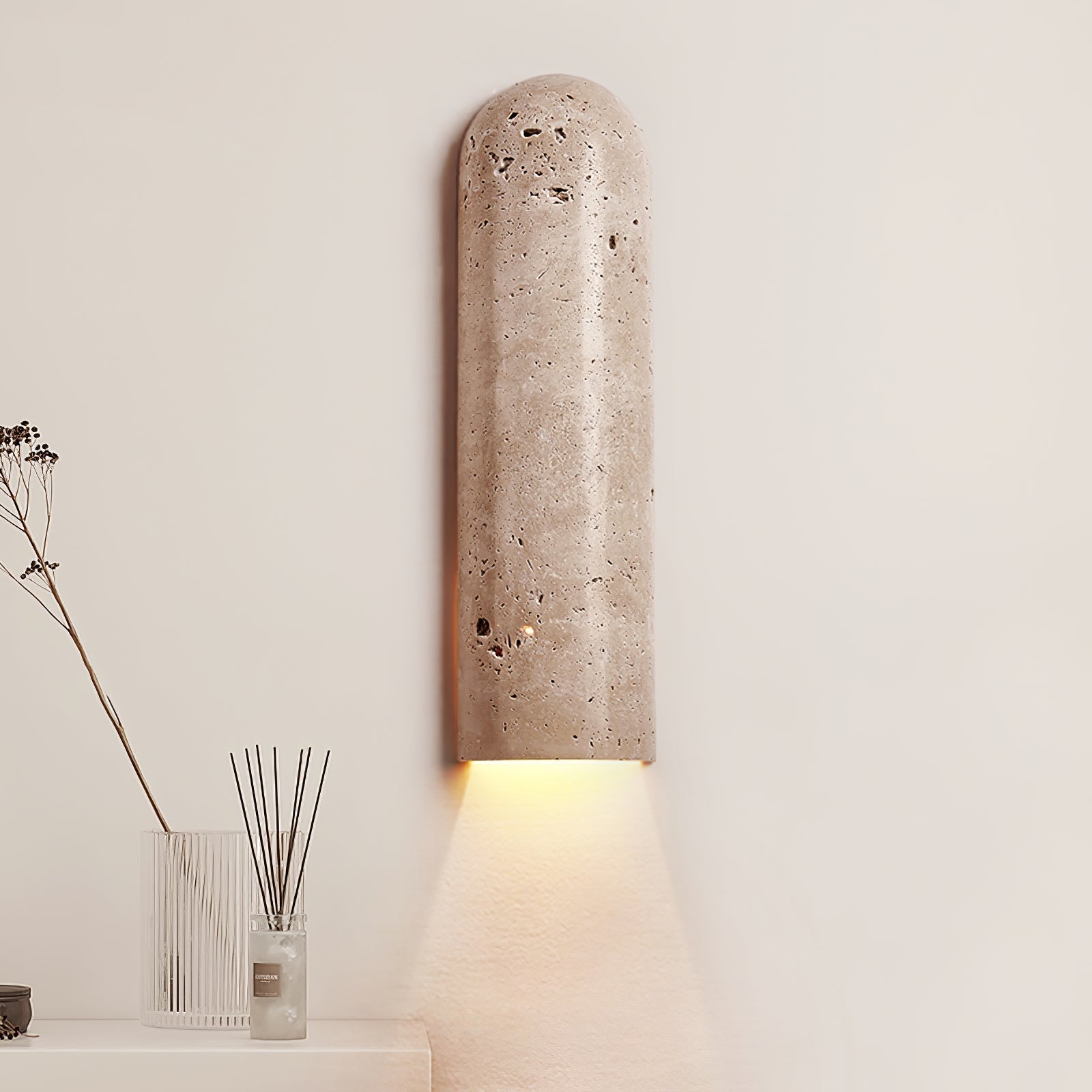 TravertineGlow | Elegant Minimalist Wall Sconce for Serene Bathroom Lighting 5