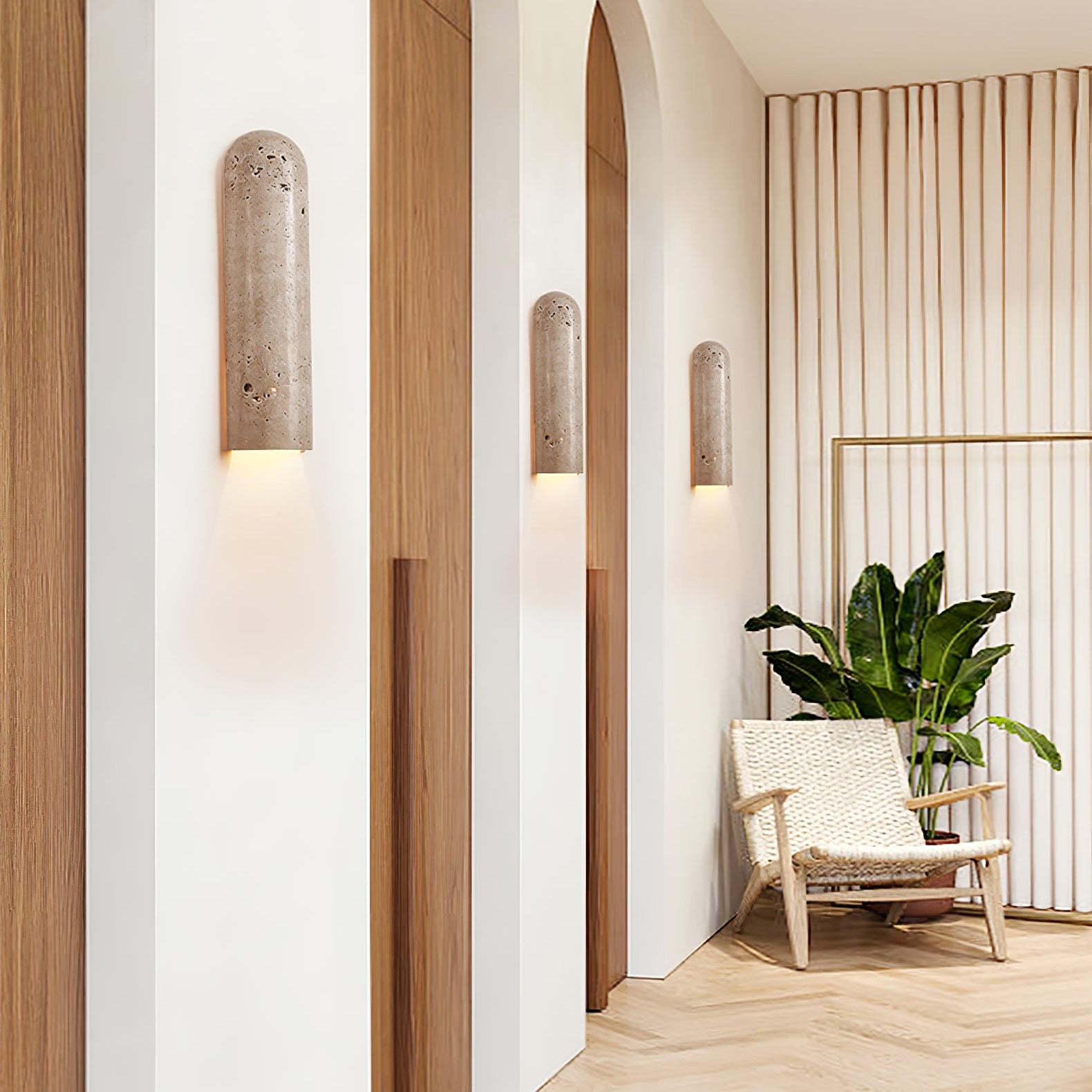 TravertineGlow | Elegant Minimalist Wall Sconce for Serene Bathroom Lighting 7