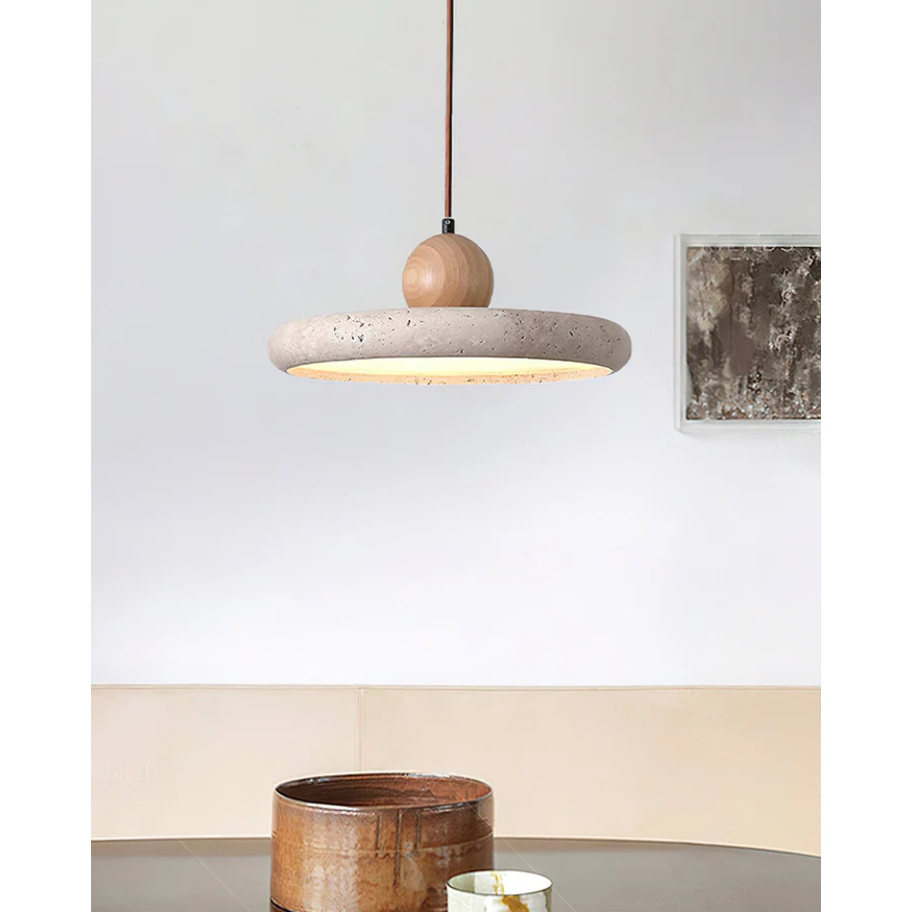 TravertineGlow | Elegant Modern Globe Pendant Light for Kitchen Décor 5