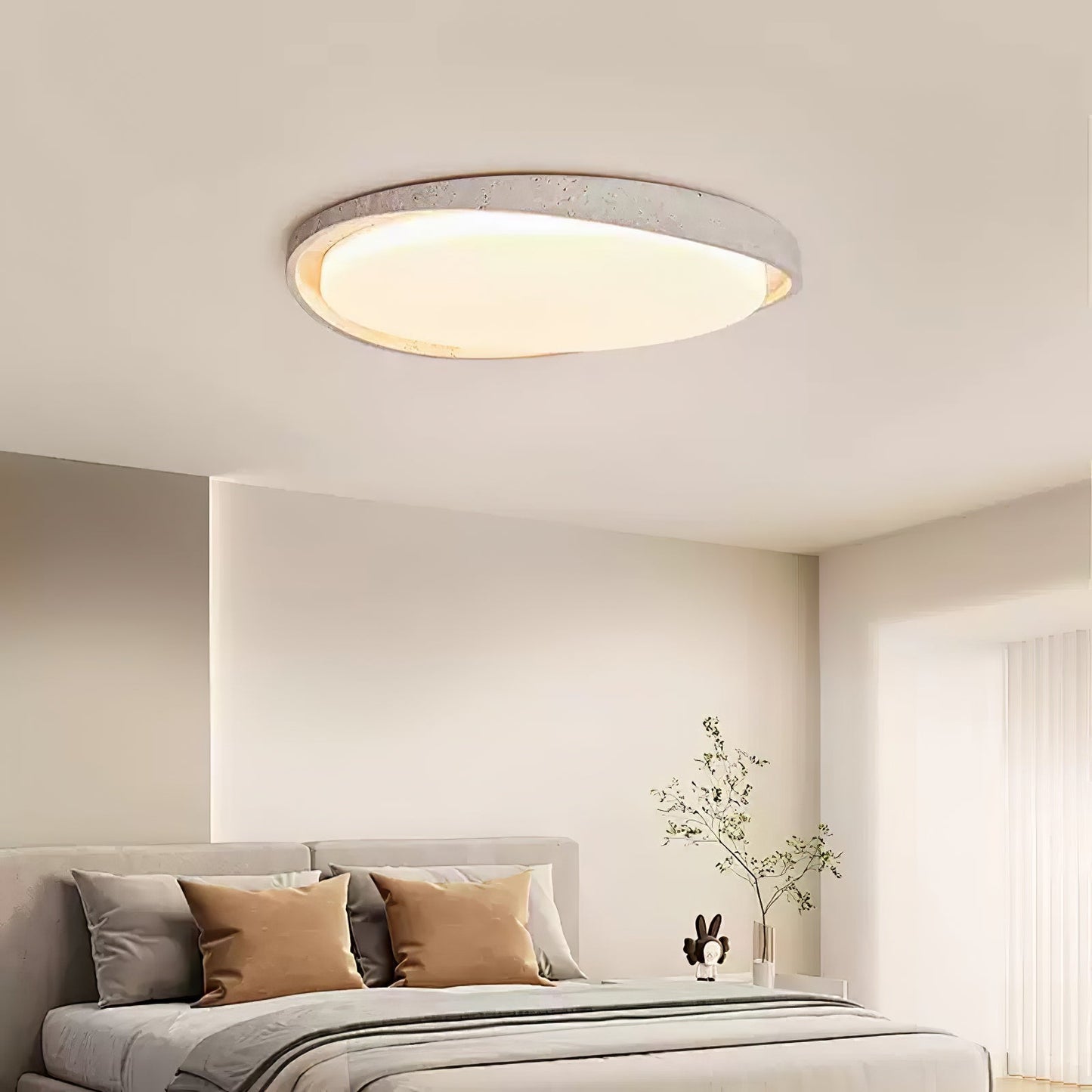 TravertineGlow | Elegant Natural Stone Ceiling Light Fixture for Modern Interiors 4
