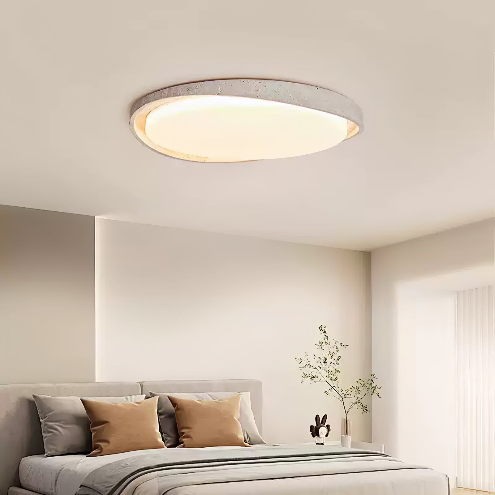 TravertineGlow | Elegant Natural Stone Ceiling Light Fixture for Modern Interiors 4