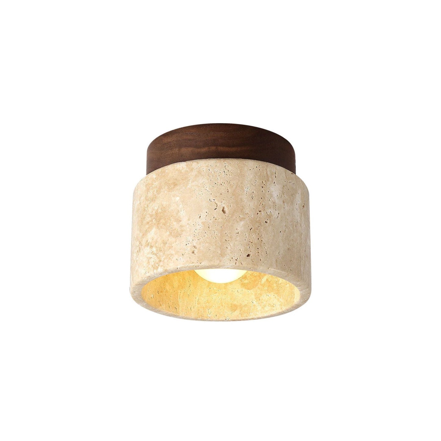 TravertineGlow | Elegant Natural Stone Flush Mount Ceiling Light Fixture 1