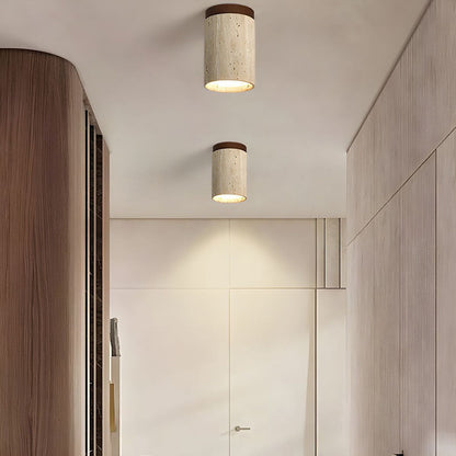 TravertineGlow | Elegant Natural Stone Flush Mount Ceiling Light Fixture 11