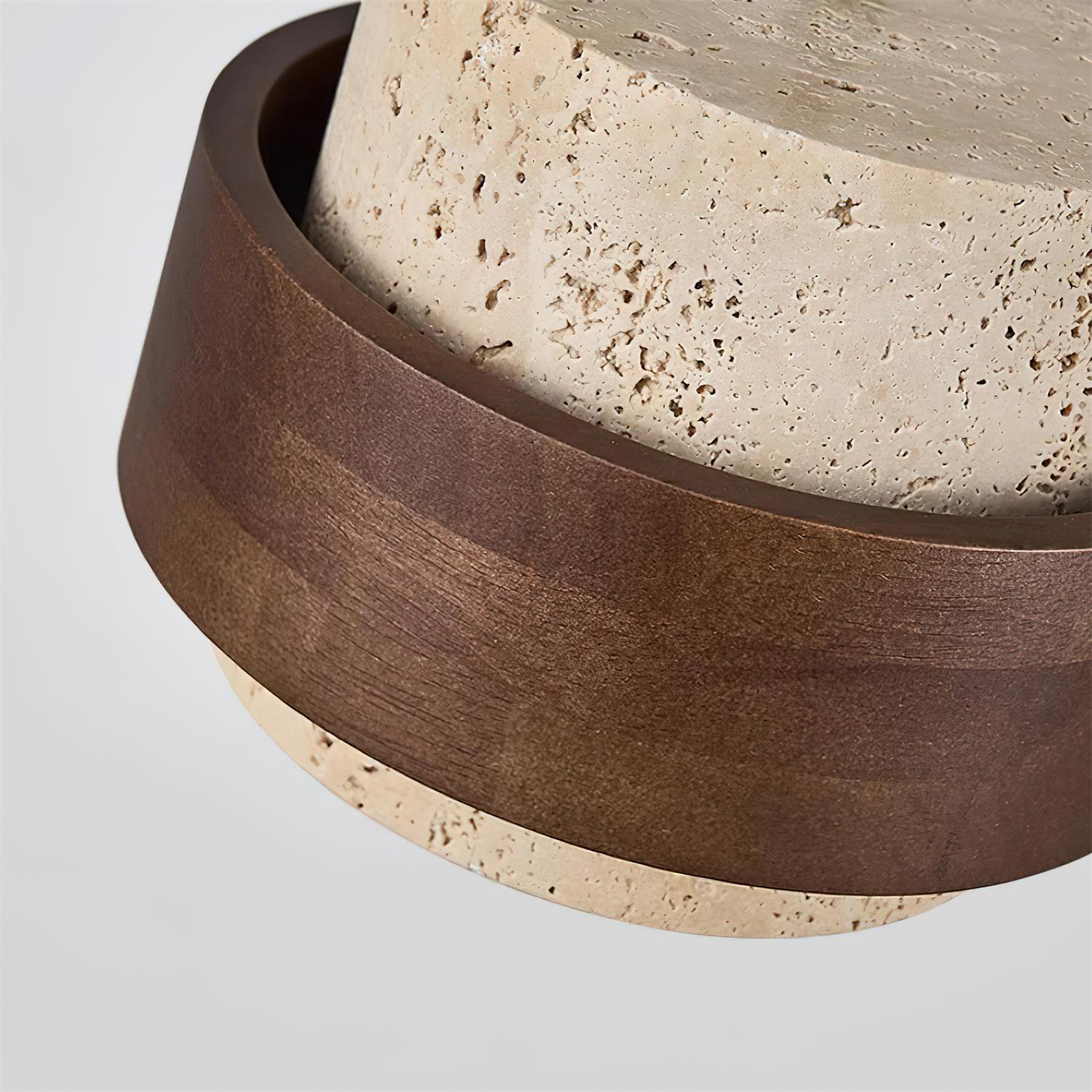 TravertineGlow | Elegant Natural Stone Wall Lamp with Wood Accent 5