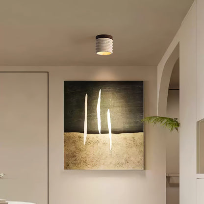 TravertineGlow | Elegant Rustic Natural Stone Flush Mount Ceiling Light 6