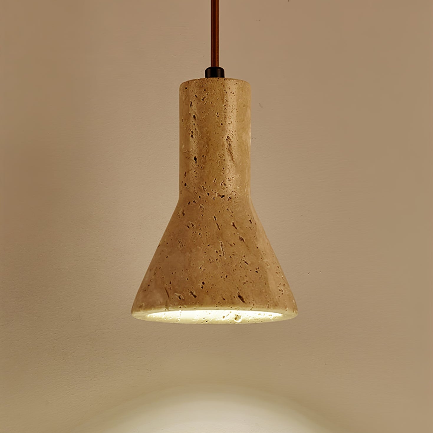 TravertineGlow | Stylish Modern Yellow Stone Kitchen Pendant Light 4