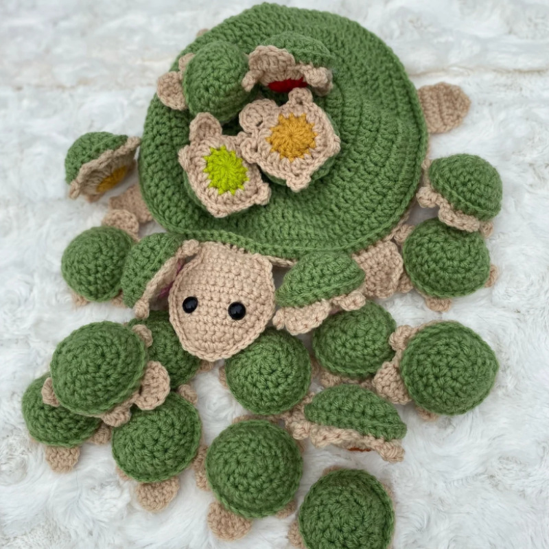 Turtle crochet memory game - train your memory - crocheted turtle 6