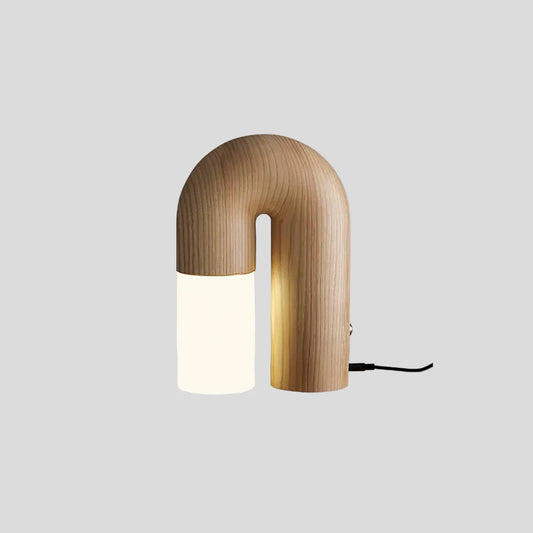 Curved Wood Desk Table Lamp - Lusomart