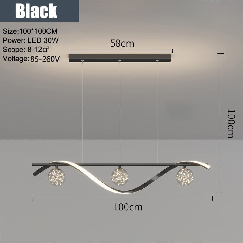 Elegant Curved Ceiling Chandelier