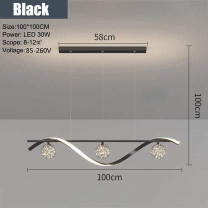 Elegant Curved Ceiling Chandelier