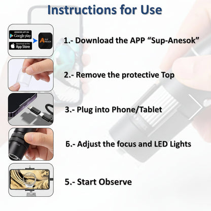Compact USB Handheld Microscope HD Phone Camera Magnifier