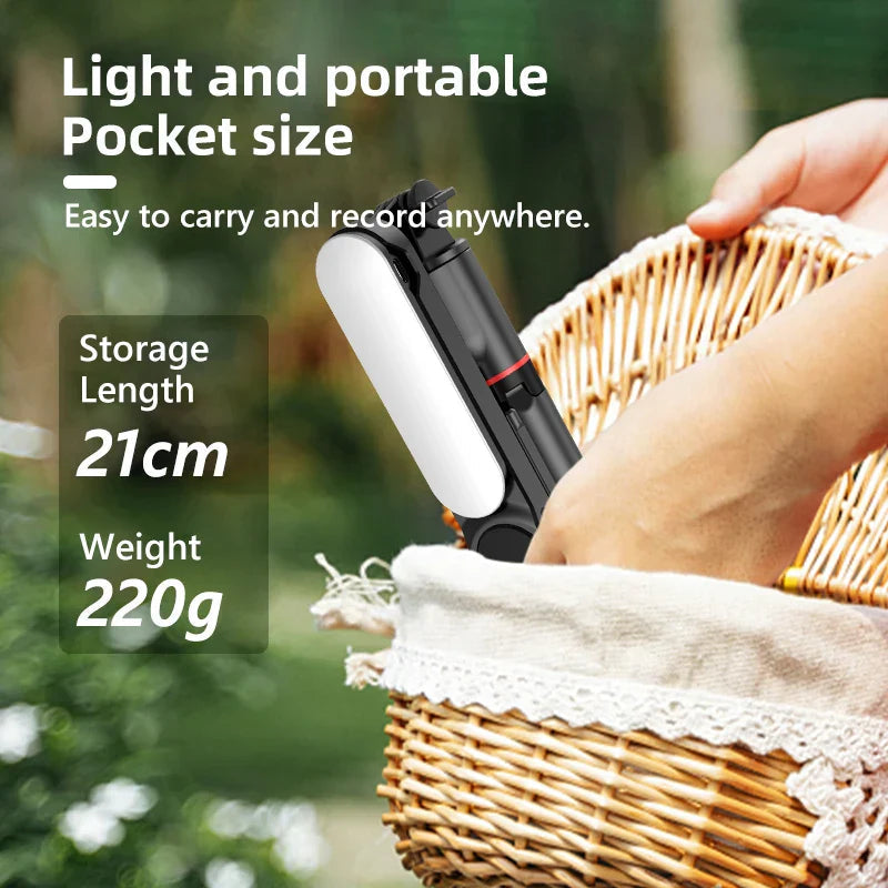 Ultra Foldable Integrated Lighting Selfie Stick Tripod with Ergonomic Handle – Perfect for Day and Night Photography 2
