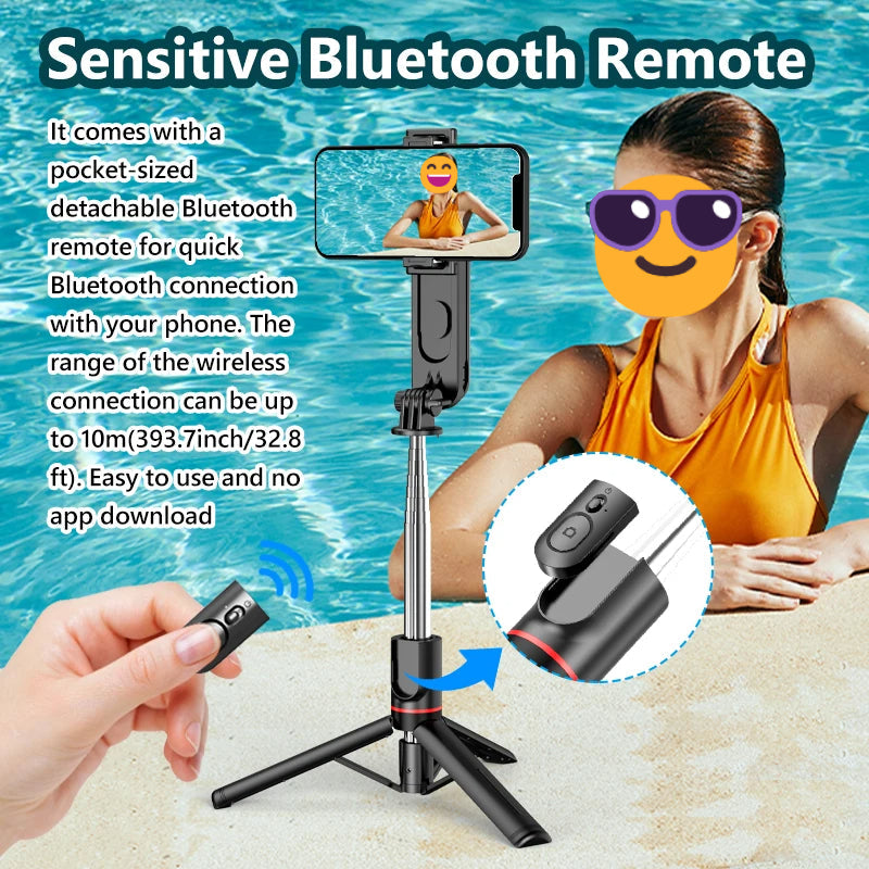 Ultra Foldable Integrated Lighting Selfie Stick Tripod with Ergonomic Handle – Perfect for Day and Night Photography 3