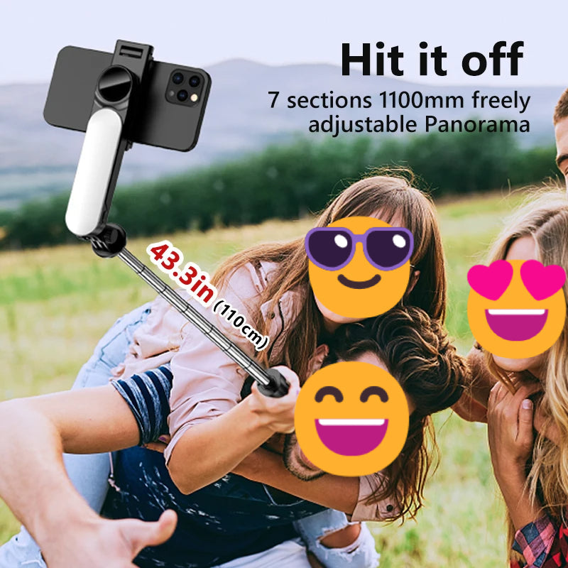 Ultra Foldable Integrated Lighting Selfie Stick Tripod with Ergonomic Handle – Perfect for Day and Night Photography 4