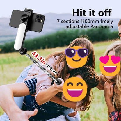 Ultra Foldable Integrated Lighting Selfie Stick Tripod with Ergonomic Handle – Perfect for Day and Night Photography 4